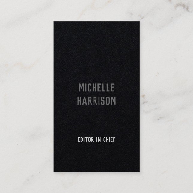 Professional Modern Simple Stylish Black Grey Business Card (Front)