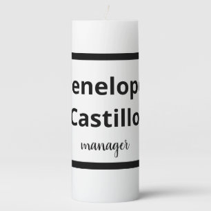 Professional Modern Simple Stylish Black & White Pillar Candle