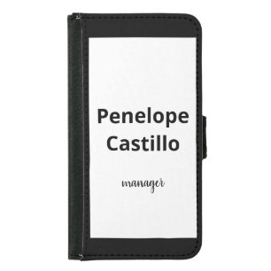 Professional Modern Simple Stylish Black & White Samsung Galaxy S5 Wallet Case