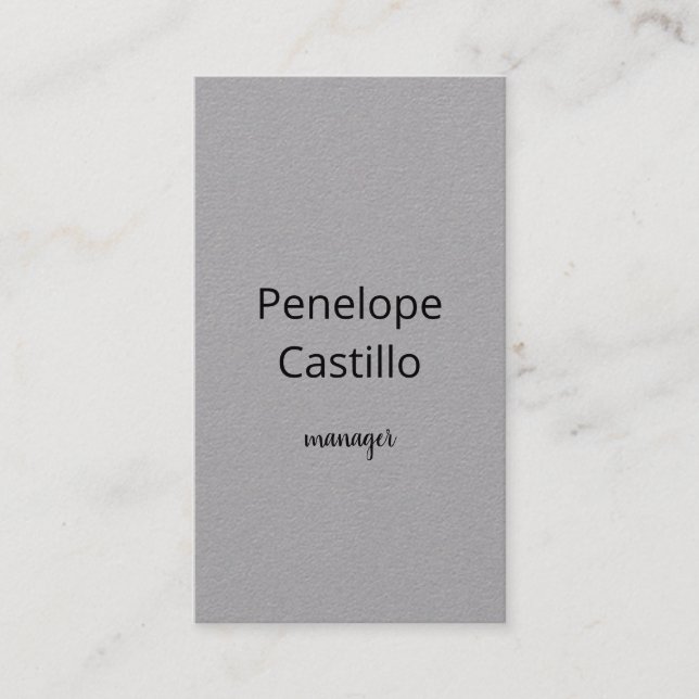 Professional Modern Simple Stylish Premium Grey Business Card (Front)