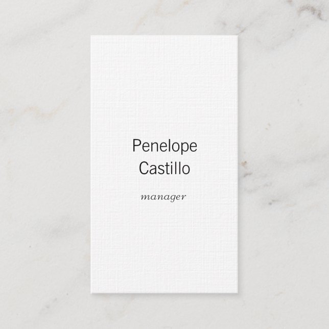 Professional Modern Simple Stylish Premium Linen Business Card (Front)