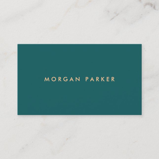 Professional Modern Simple Teal Green Business Card (Front)