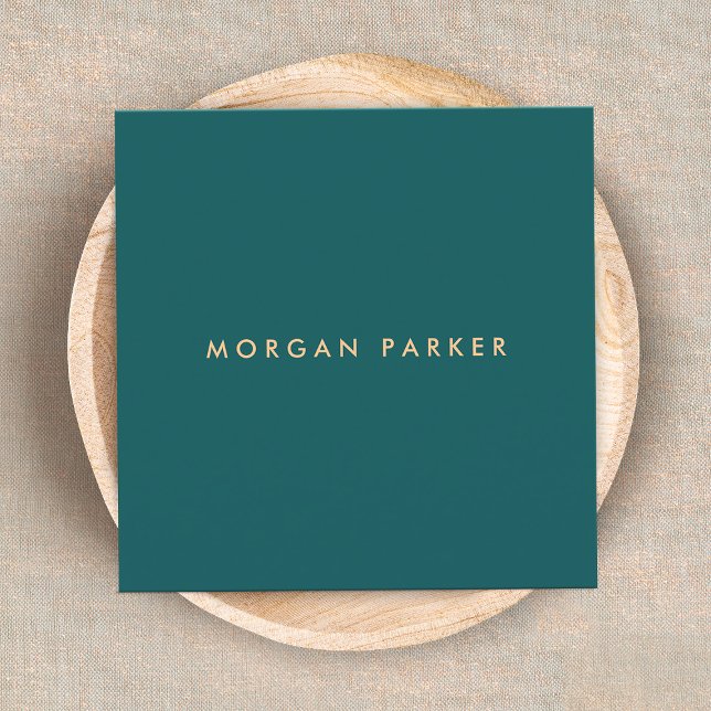 Professional Modern Simple Teal Square Business Card (Creator Uploaded)