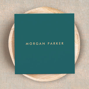 Professional Modern Simple Teal Square Business Card