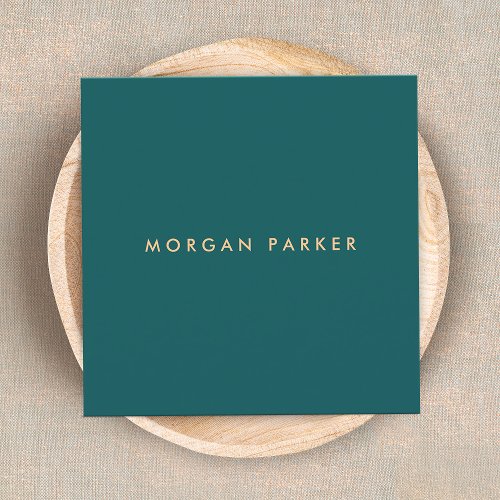Professional Modern Simple Teal Square Square Business Card