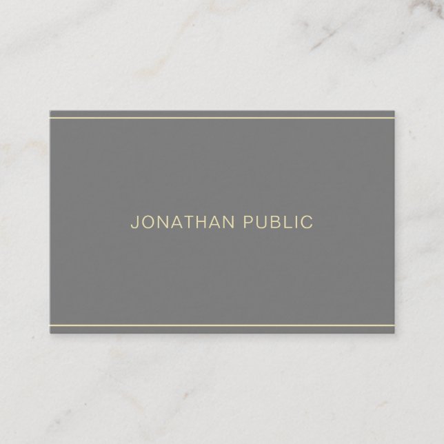 Professional Modern Simple Template Sophisticated Business Card (Front)