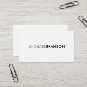 Professional Modern Simple WHITE Minimalist Business Card