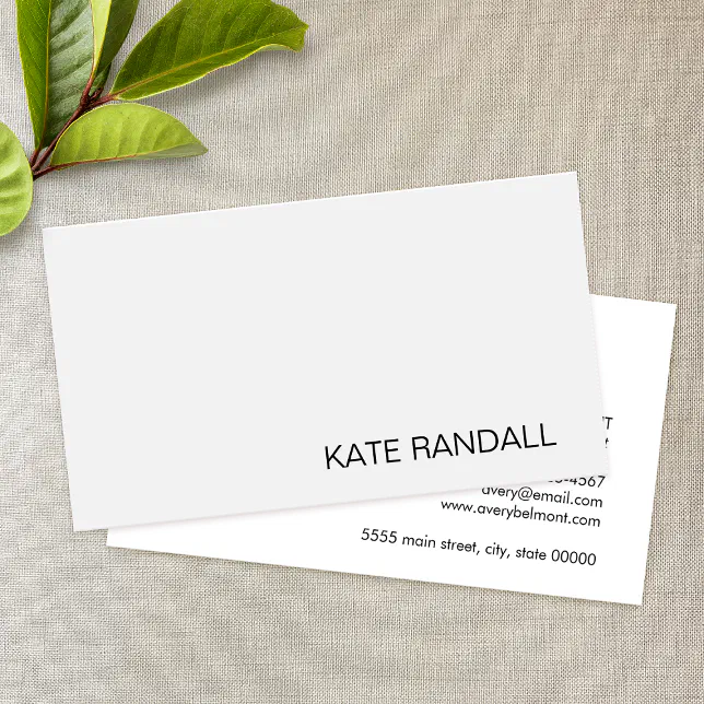 Professional Modern Simple White Minimalist Business Card | Zazzle