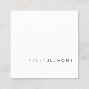 Professional Modern Simple white Minimalist Square Square Business Card