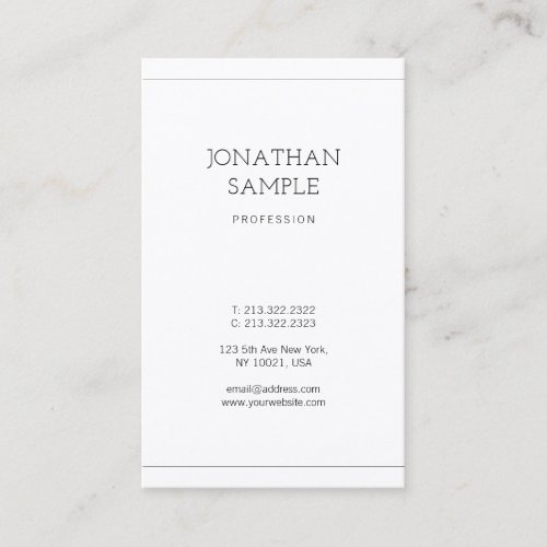 Professional Modern Sleek Design Elegant Luxury Business Card
