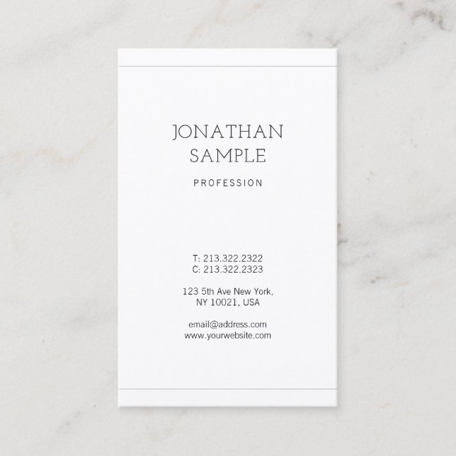 Professional Modern Sleek Design Elegant Luxury Business Card (Front)