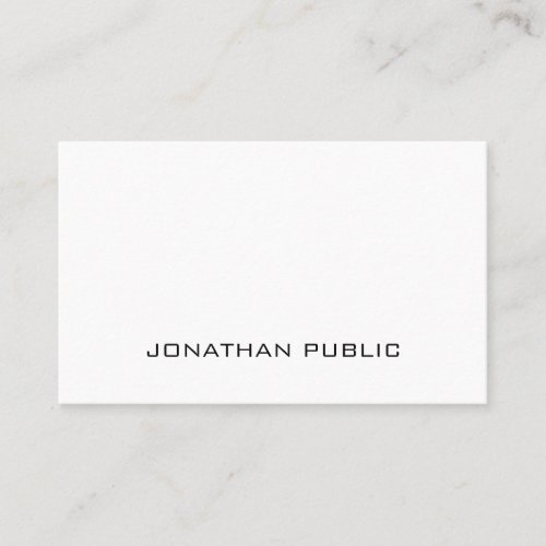 Professional Modern Sleek Design Elegant Plain Business Card