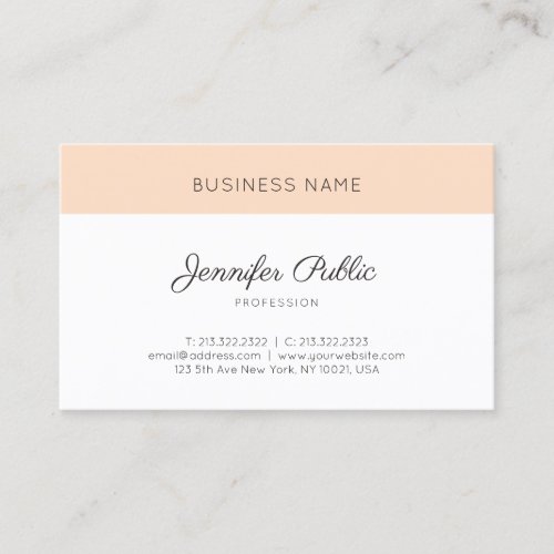 Professional Modern Sleek Design Elegant Plain Business Card