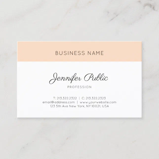 Professional Modern Sleek Design Elegant Plain Business Card | Zazzle