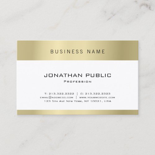 Professional Modern Sleek Design Gold Elegant Business Card