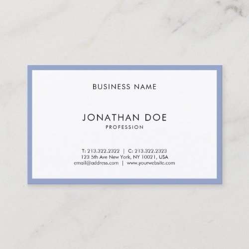 Professional Modern Sleek Fashionable Top Plain Business Card