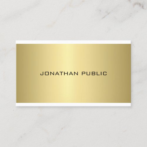 Professional Modern Sleek Plain Gold Look Elegant Business Card