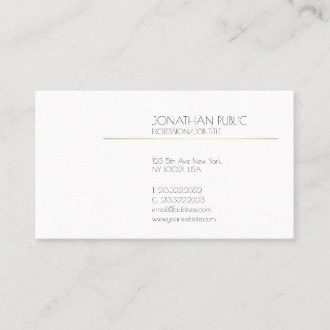 Professional Modern Sophisticated Clean Plain Business Card (Front)
