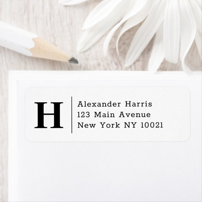 Professional Modern Split Line Monogram Business Label (Insitu)