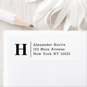 Professional Modern Split Line Monogram Business Label