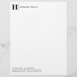 Professional Modern Split Line Monogram Business Letterhead<br><div class="desc">Modern Simple Elegant Typography Professional Business Monogram Letterhead</div>