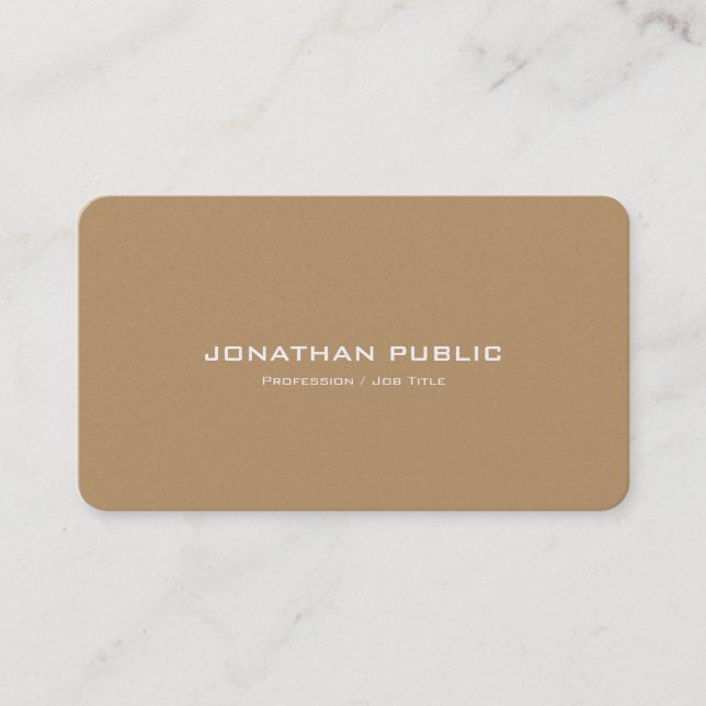 Professional Modern Stylish Brown Pearl Luxury Business Card (Front)