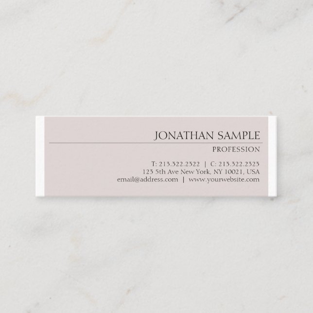 Professional Modern Stylish Design Minimalist Mini Business Card (Front)