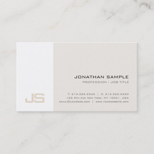Professional Modern Stylish Design Monogrammed Business Card (Front)