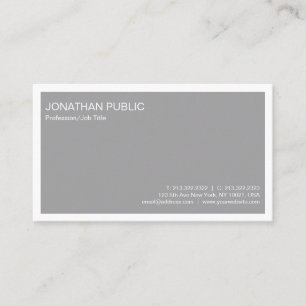 Professional Modern Stylish Grey Simple Plain Business Card