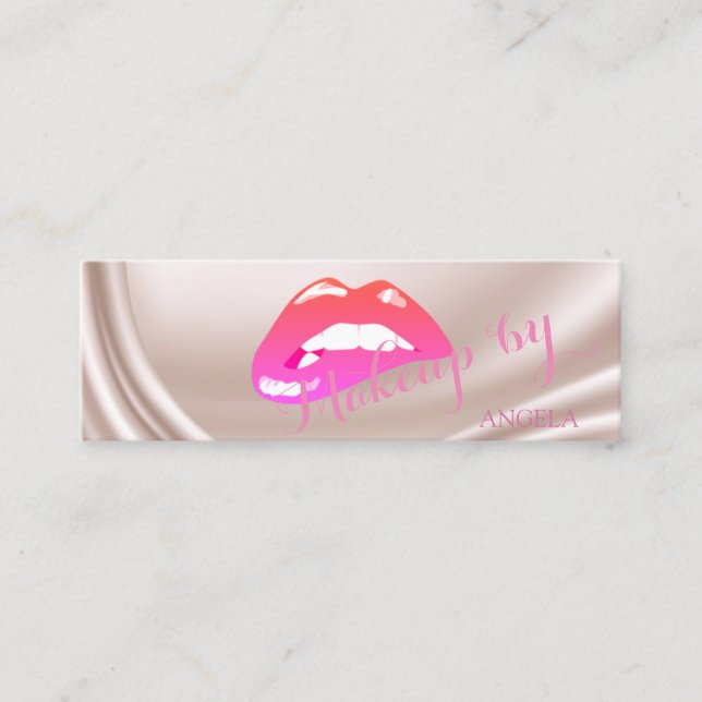 Professional Modern Stylish Saten-Lips Mini Business Card (Front)