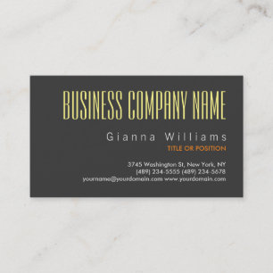 Professional Modern Stylish Trendy Grey Business Card