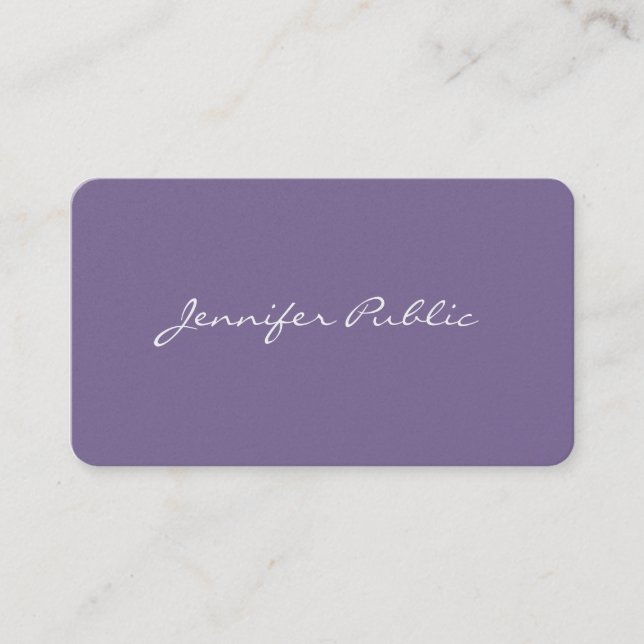 Professional Modern Stylish Violet Pearl Luxe Business Card (Front)