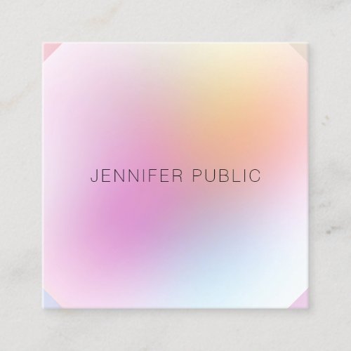 Professional Modern Trendy Elegant Colorful Design Square Business Card