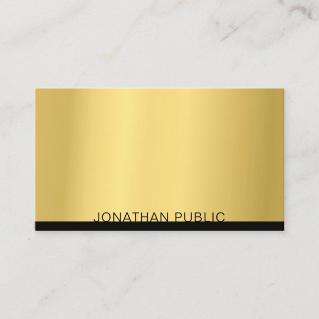 Professional Modern Trendy Elegant Gold Template Business Card (Front)