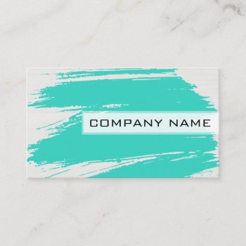 Professional Modern Turquoise Brush Stroke Business Card by NhanNgo at Zazzle