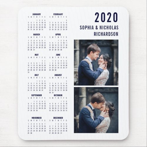 Professional Modern  Two Photo 2020 Calendar Mouse Pad