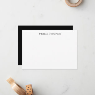 Professional Modern Typography Black Note Card