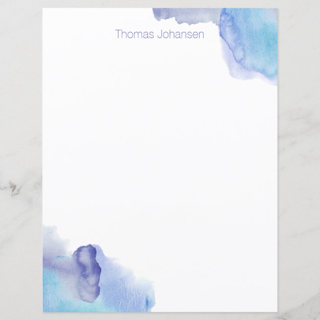 Professional Modern Watercolor Personal Stationery (Front)