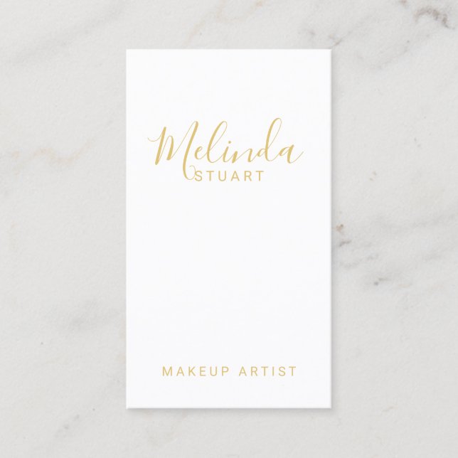 Professional Modern White and Gold Business Card (Front)