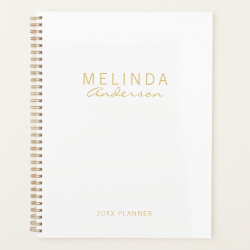 Professional Modern White and Gold Planner