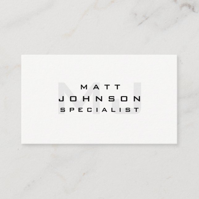 Professional Modern White Business Card (Front)