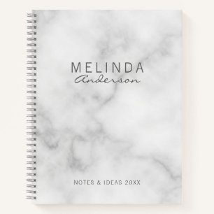 Professional Modern White Marble Notebook