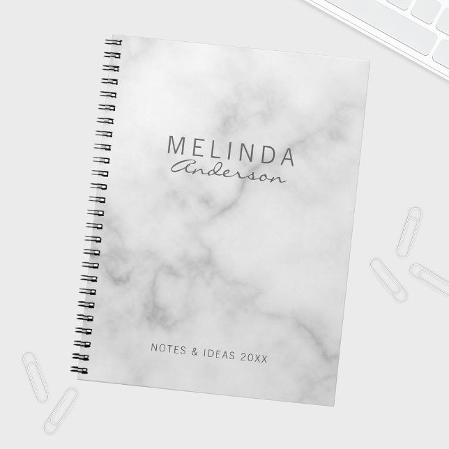 Professional Modern White Marble Notebook (Creator Uploaded)