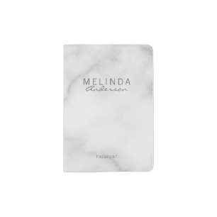 Professional Modern White Marble Passport Holder