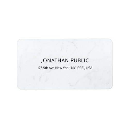 Professional Modern White Marble Smart Template Label