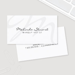 Professional Modern White Monogram Business Card