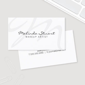 Professional Modern White Monogram Business Card by manadesignco at Zazzle