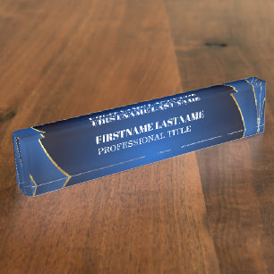 Professional, Modern White , Name, Title Desk Name Plate