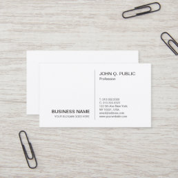 Professional Modern White Simple Stylish Plain Business Card