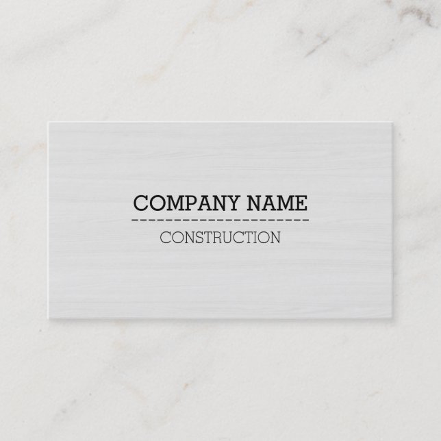 Professional Modern White Wood Grain #6 Business Card (Front)